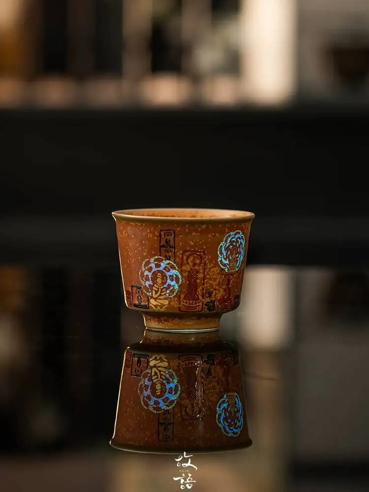 Hometown Phoneless Rainbow Kiln Turned Into Retro Personal Buddha Statue Master Single Tea Cup High-End Gift