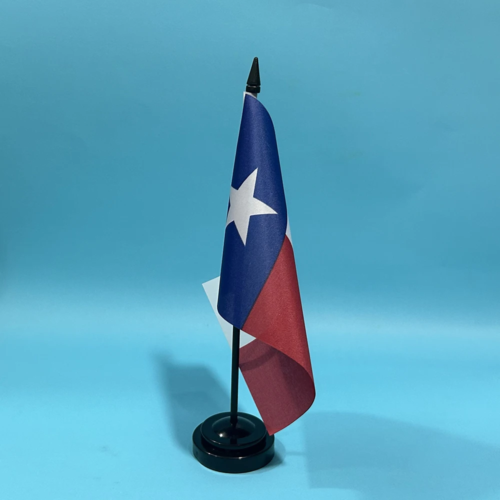 Bandera pequeña Texas 14x21 cm – Estado USA poliéster para escritorio - imagen 2