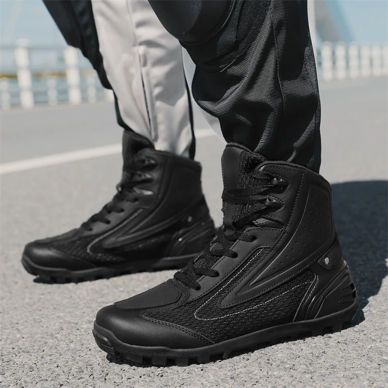 

Motorcycle protective cycling boots large size high top men's four season riding boots breathable cycling boots travel equipment