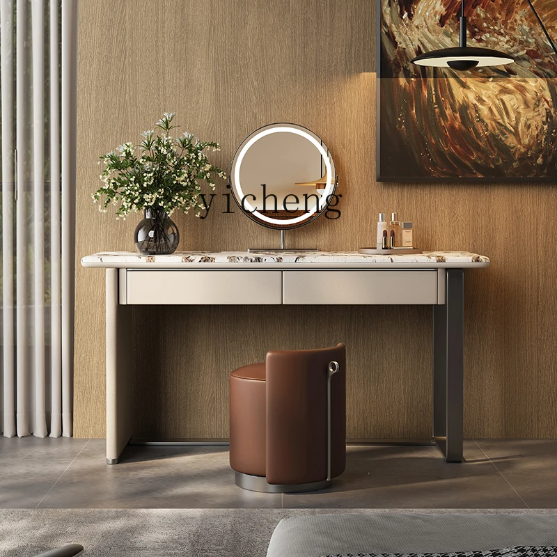 

ZK Italian minimalist bedroom dresser with mirror integrated modern minimalist master bedroom light luxury high-end dresser