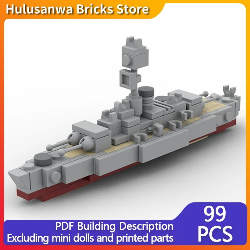 

WW2 Military Coastal Defence Ship Model MOC Building Bricks War Equipment Modular Technology Gifts Holiday Assemble Children Toy