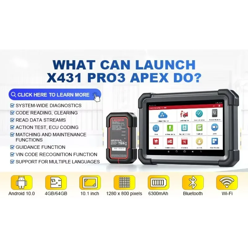 إطلاق X431 PRO3 APEX 12 Wolts الماسح الضوئي التشخيصي أداة تشخيص الماسح الضوئي Obd2 التلقائي