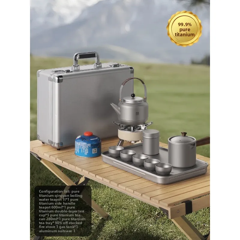 Cupping set outdoor stove, camping kettle integrated portable car Kung Fu cupping set