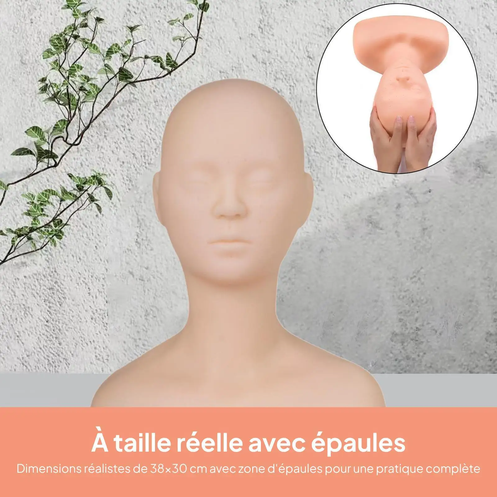 رأس عارضة أزياء للتدريب على الكتف وتدليك المكياج ورأس عارضة أزياء للتجميل