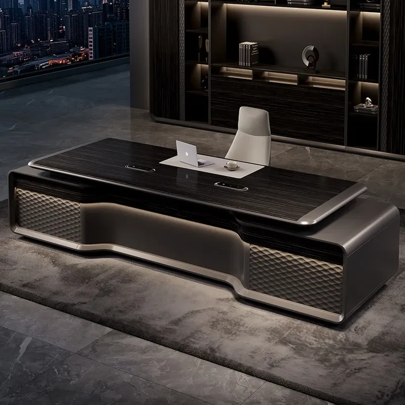 Luxury Senior Boss Desks Simple Modern High End President Office Desk Computer Table Conference Tables File Cabinet Furniture