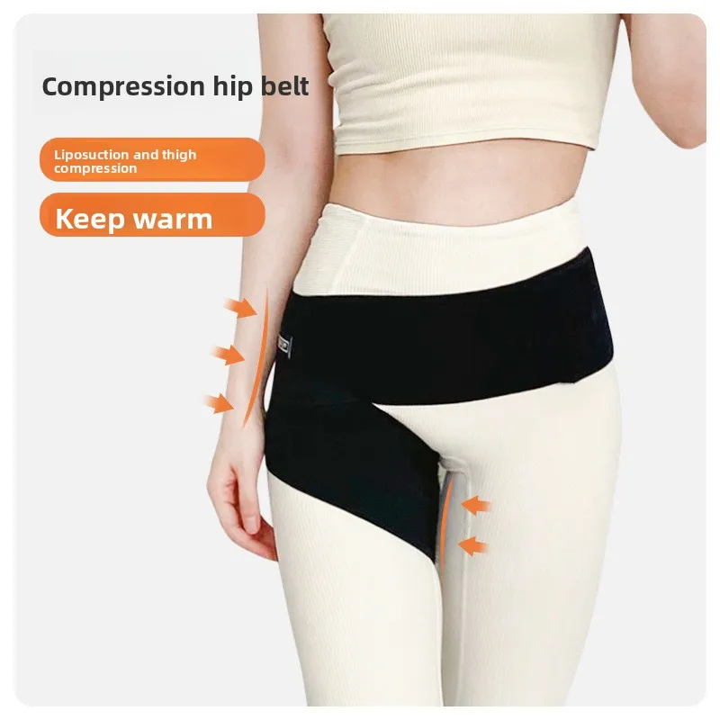 

Elastic Hip Support Belt with Compression, Post-Surgery Thigh & Liposuction Care, Adjustable Design