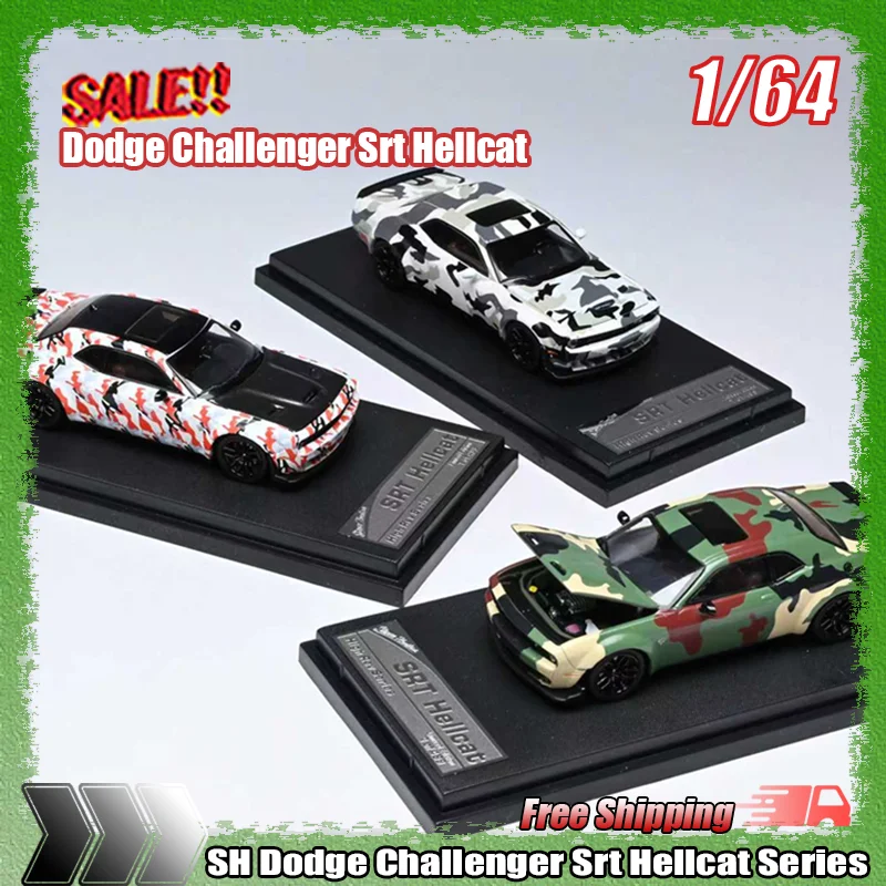

Новинка в наличии Sh 1:64 Dodge Challenger Srt Hellcat Series с открытой крышкой, имитация сплава, миниатюрная литая модель автомобиля, игрушки на заказ, подарок