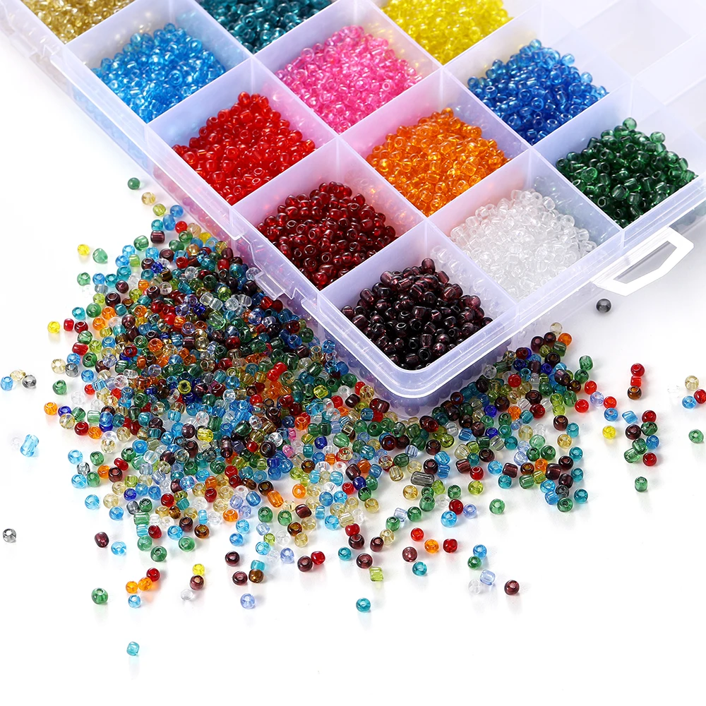 600Pcs/Lot 3mm Colorful Glass Round Seed Beads Charm Czech Spacer Beads for DIY Bracelet Necklace Jewelry Making Accessories