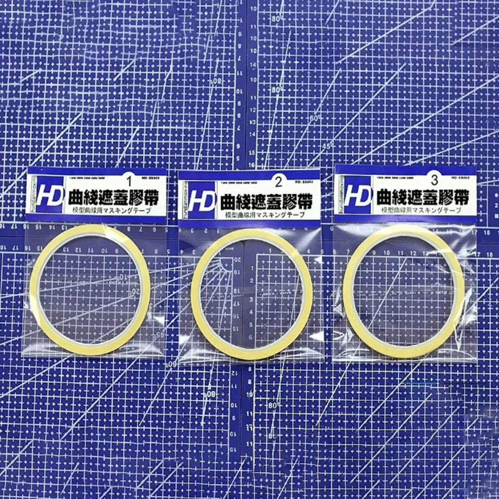 3Pcs/pack 1mm 2mm 3mm Curve Masking Taps Model DIY Painting Spray Cover Taps for Gundam Model DIY Spraying Tool 15M Length