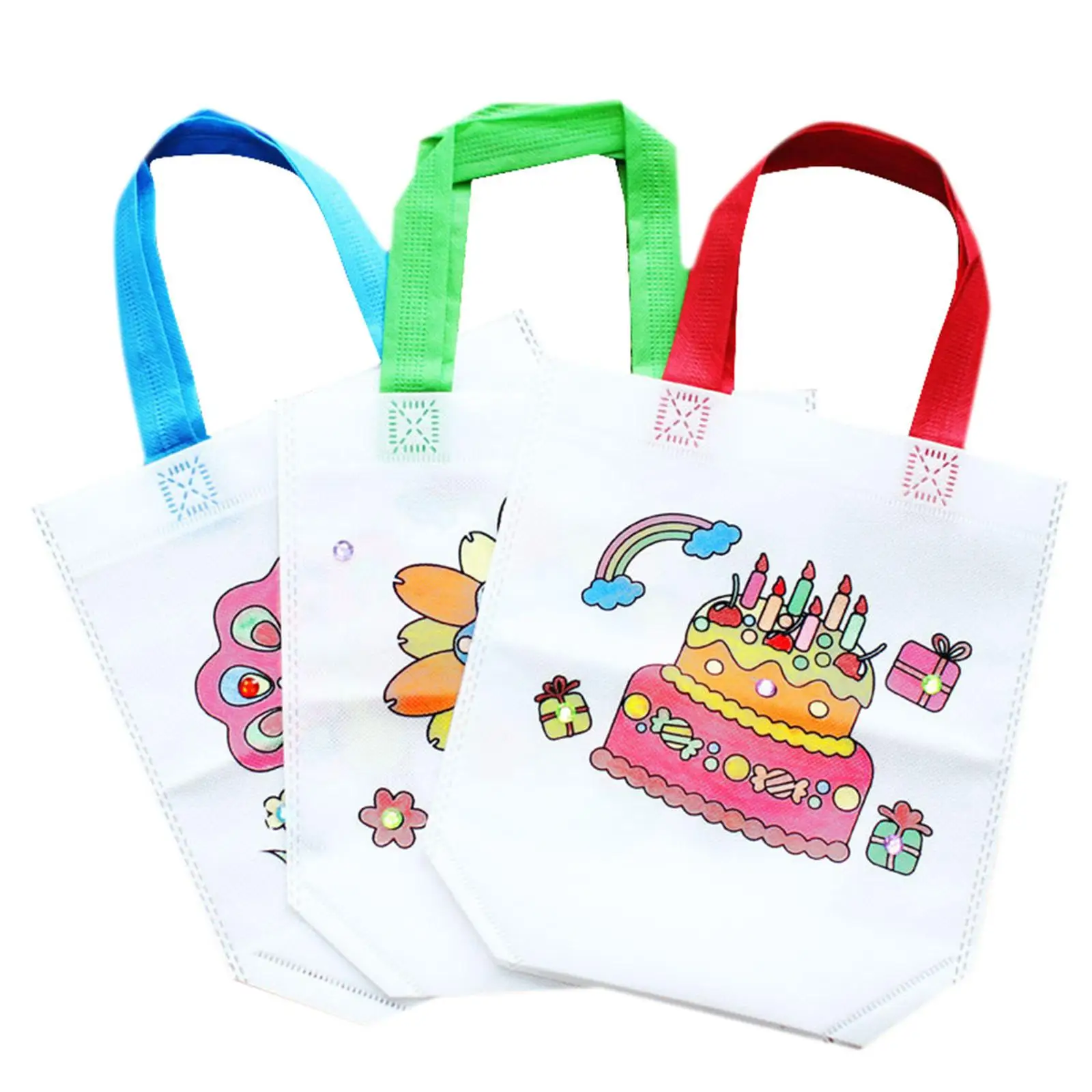 5Pcs Coloring Goodie Bags Color Your Own Bag Coloring Tote Bag for Gift Birthday