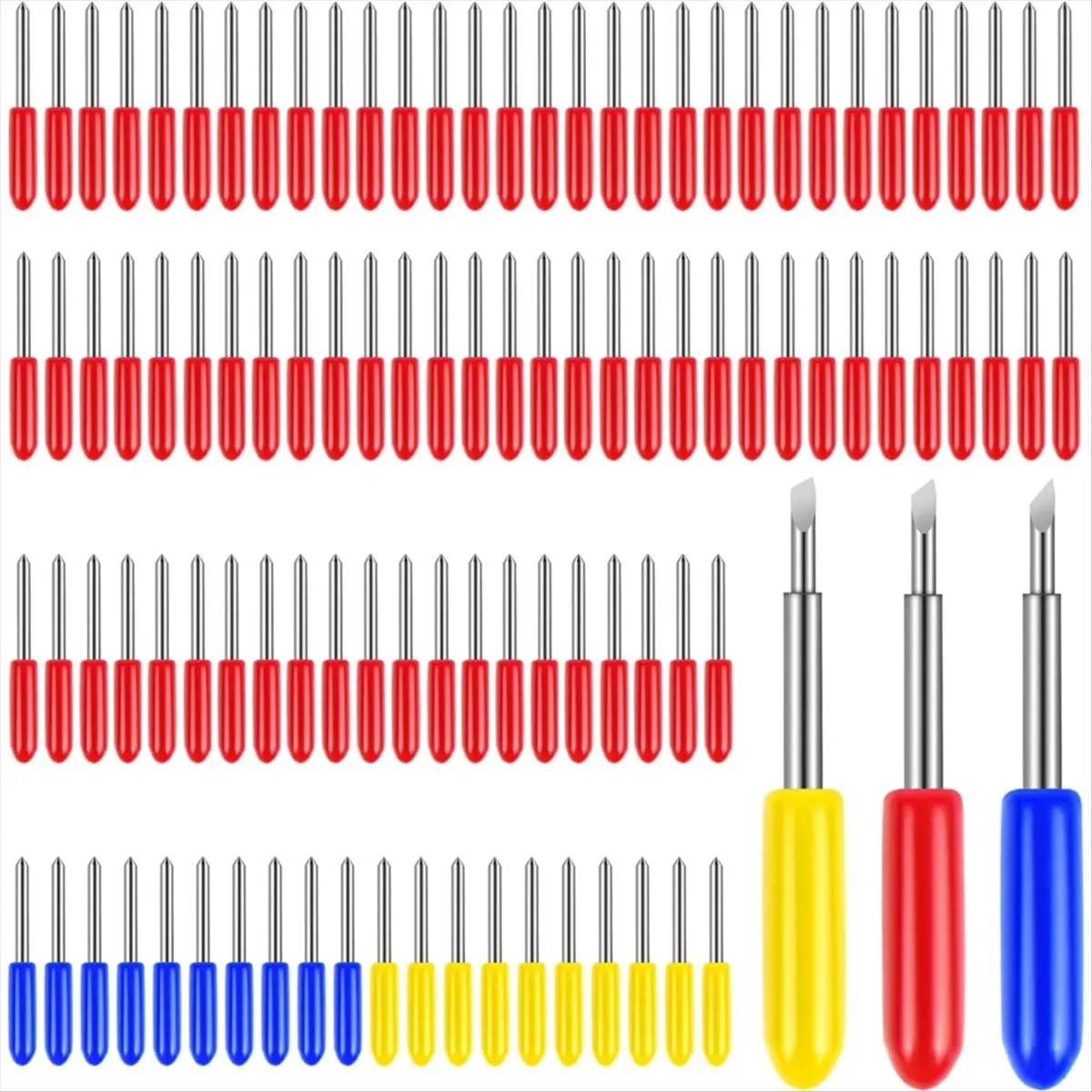 ABNQ 100 Pcs Replacement Blades Compatible Includ 10PCS Fine-Point Blades,80PCS Standard Blaeds and 10PCS Deep Cutting Blades