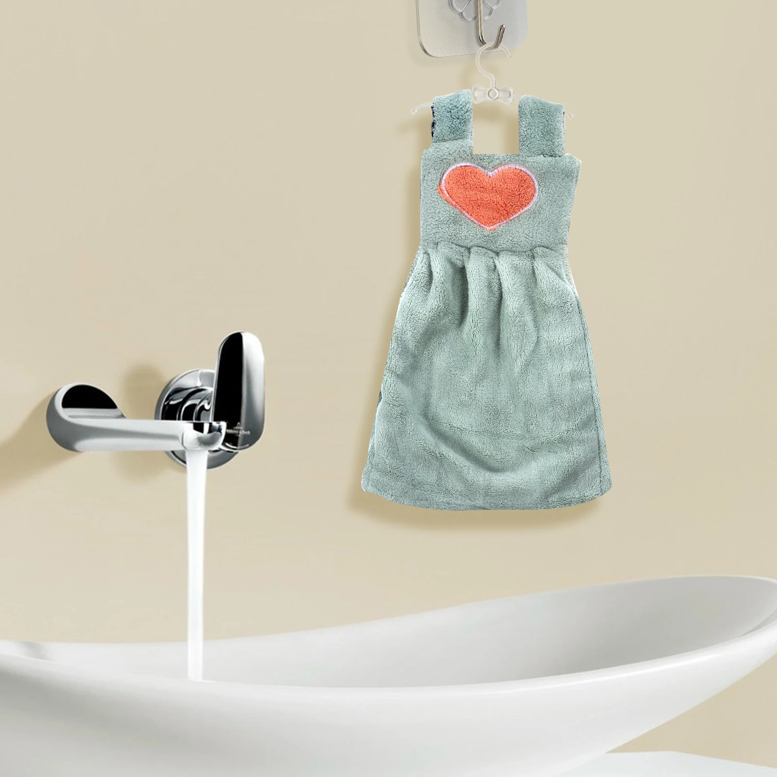 

Coral Fleece Cute Dress Shaped Soft Comfortable Cartoon Hand Towel Cartoon Hand Towels Bathroom Kitchen Absorption