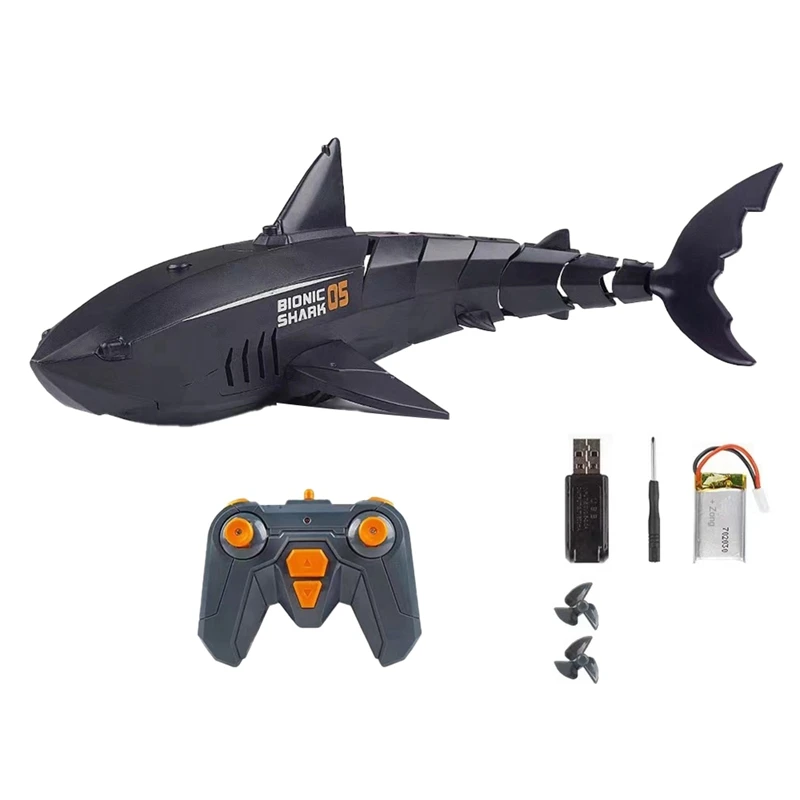 Smart Remote Control Fish Children's Swimming Pool Beach Bath Toys Simulation Remote Control Mechanical Fish Robot Durable Black