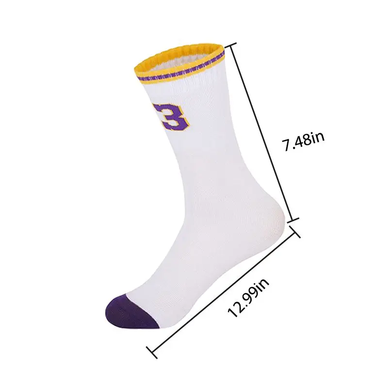 Basketball Accessory Set Socks Headband Wrist Brace Basketball Sweatband Wristband Set Sports Socks For Boys Girls 6-8Y