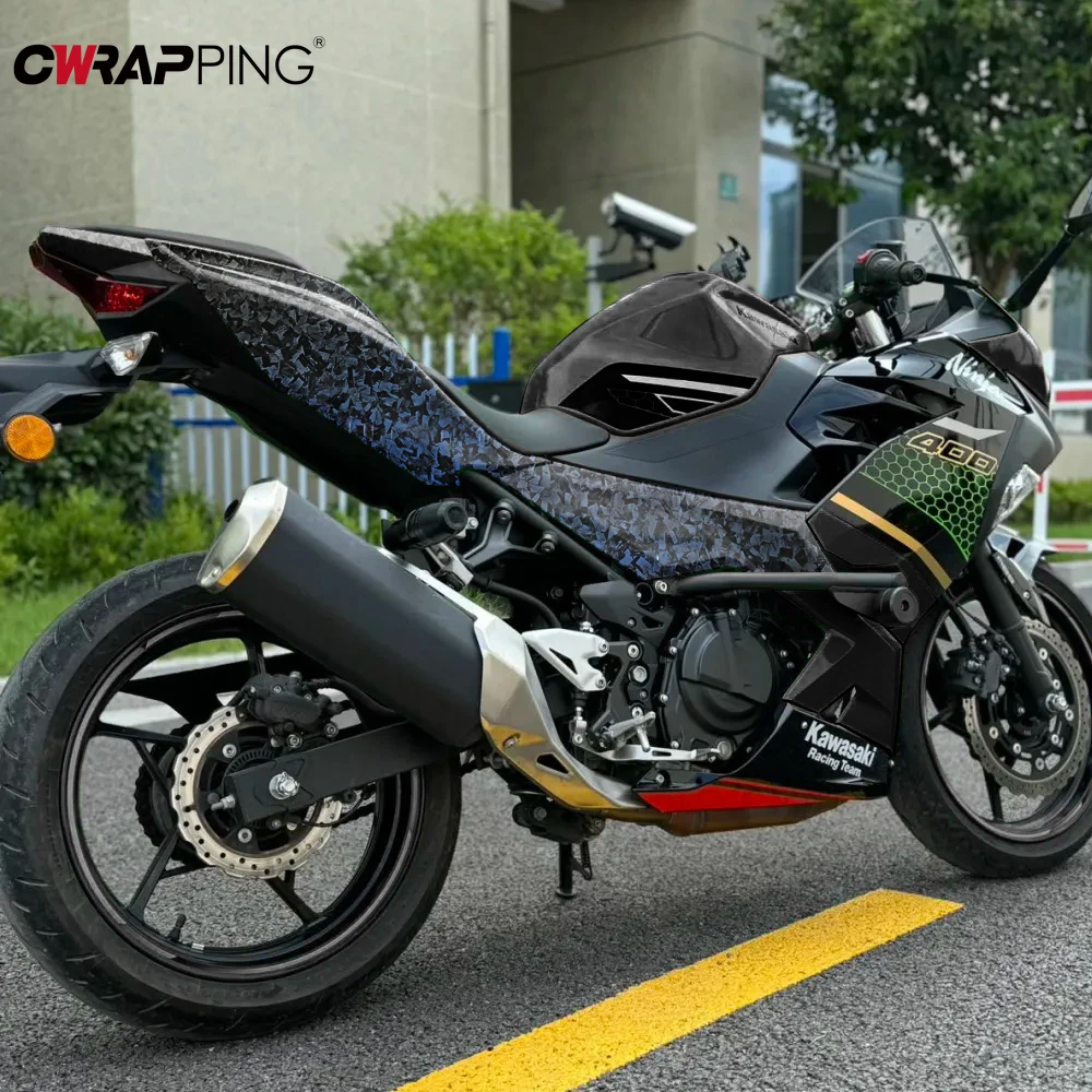 ألياف الكربون الفينيل فيلم سيارة لامعة التمويه السيارات مرآة الرؤية الخلفية ضبط ملصقات لأجهزة الكمبيوتر المحمول سكوتر دراجة نارية اكسسوارات السيارات