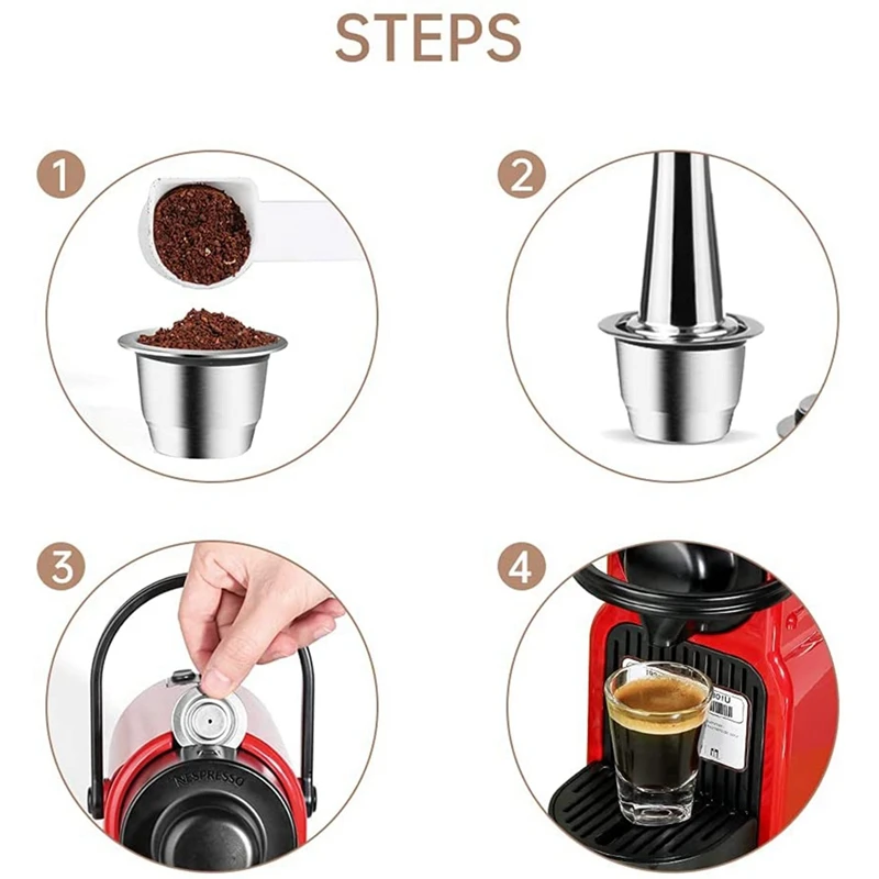 Refillable Coffee Capsule Tamper For Nespresso Reusable Coffee Pod Coffeeware Replacement For Barista Espresso Maker-B image 5