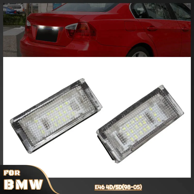 

2PCS White LED License Plate Light Lamp For BMW 3 Series E46 4D 1998-2003 5D Touring 1998-2005 Error Free