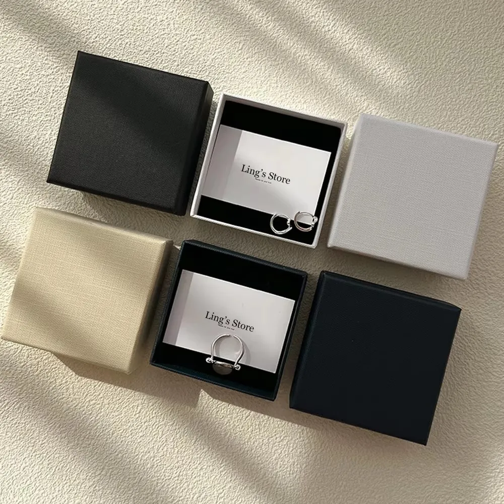 

8x8x4cm Custom Logo Jewelry Paper Box Luxury Boxes For Ring Earrings Pearl Necklace Stud Bracelet Pendant Storage Wedding Favors