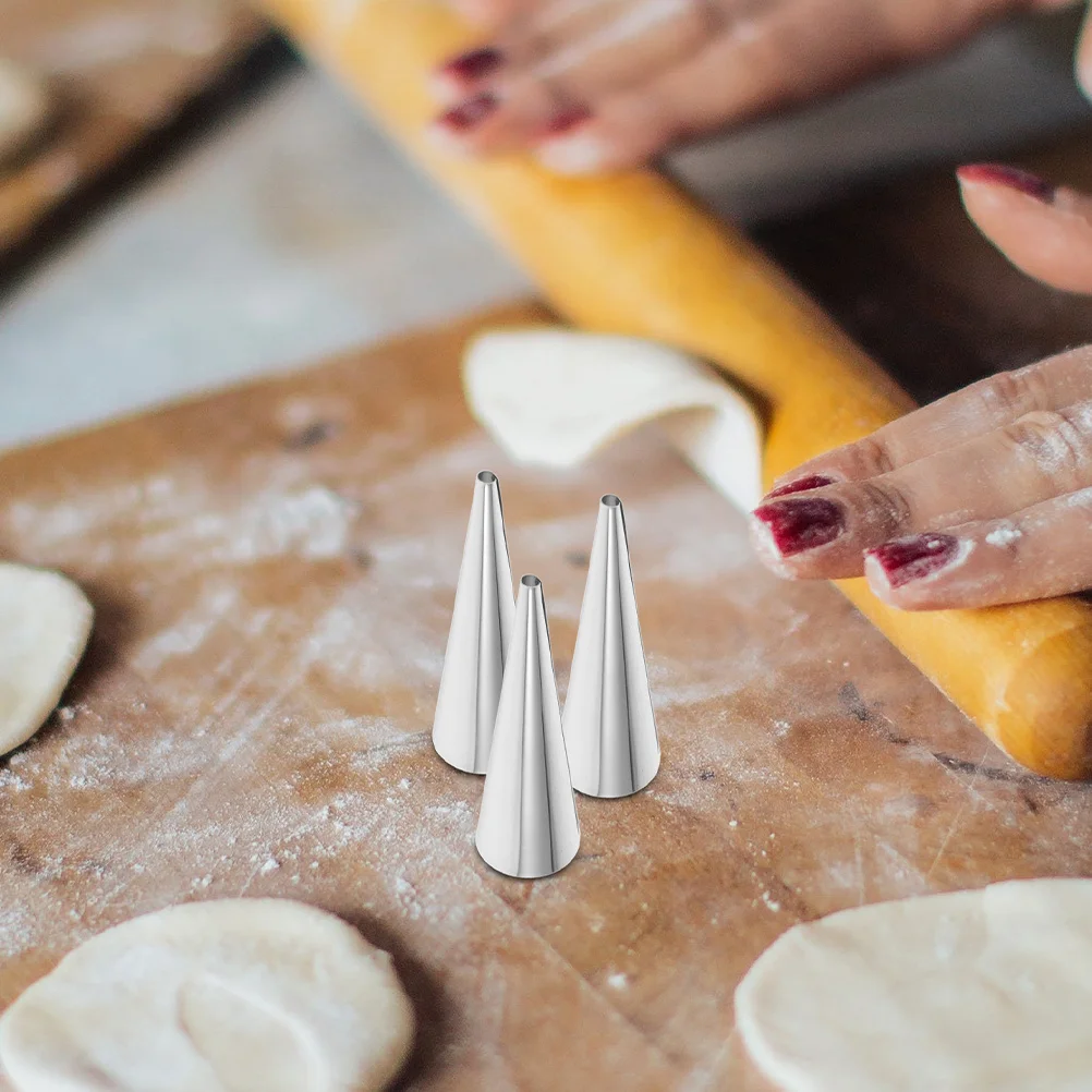 

6Pcs Croissant Baking Molds Tubular Stainless Steel Cone Shape Pastry Cannoli Cream Horn Bread Mold Cone Baking Mold