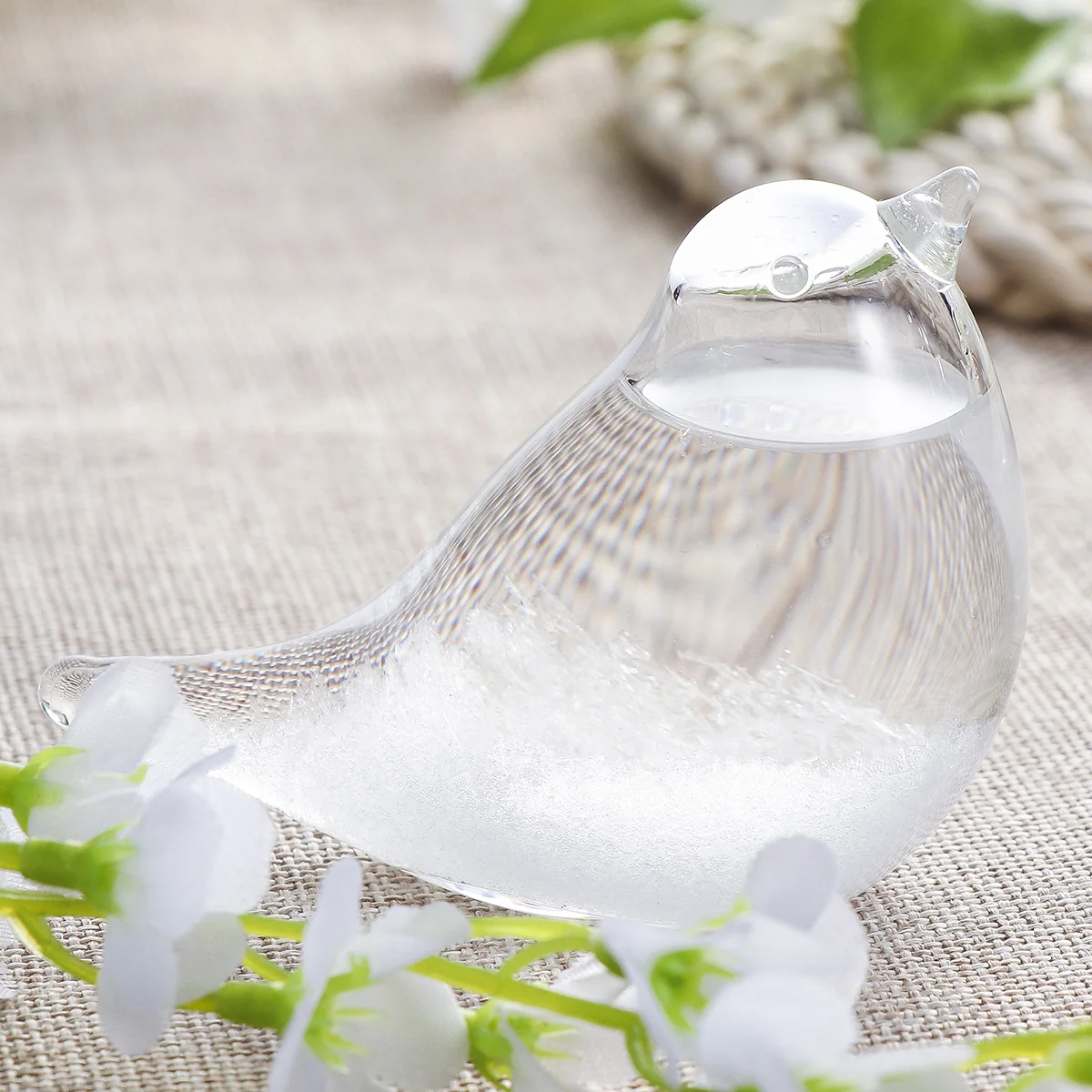 de cristal en forma de pájaro para escritorio, creativo y elegante, botella de pronóstico del tiempo, barómetro, decoración para el hogar y la