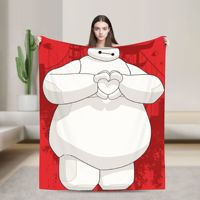 Big Hero 6  Baymax Flannel Blanket Winter  Soft Warm Throw Blanket for Girls Boys Couch Bed Novelty Bedspread Sofa Bed Cover