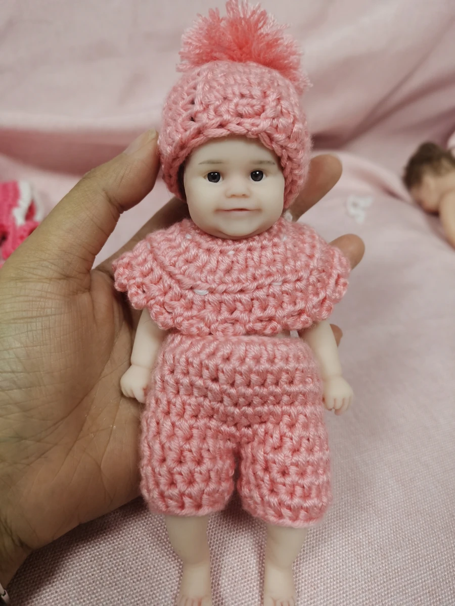 6" 15CM Real Mini Reborn Silicone Baby Doll Maddie Reborn Whole Silicone Body Dolls for Girls Toy Barbie Clothes and Accessories