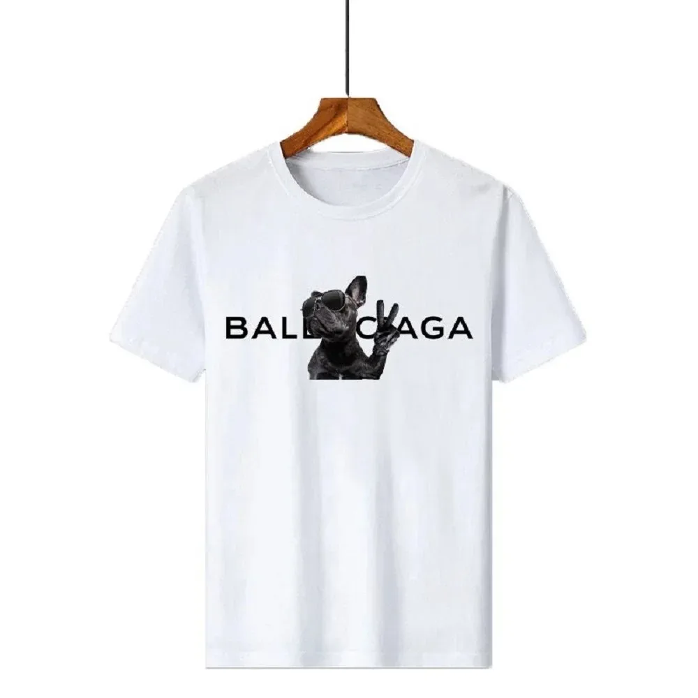 Street Top Men's Summer Bulldog Letter Print Luxury Short Sleeve T-shirt Unisex Cotton T-Shirts Round neck Men's Clothing S-4XL