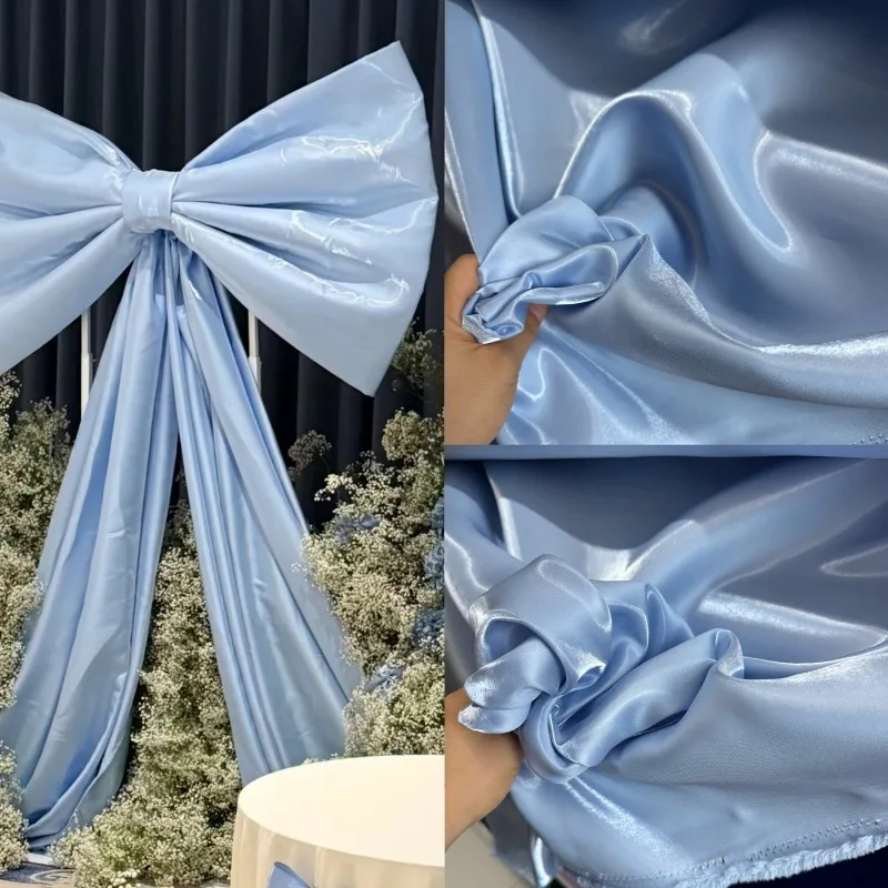 

Liquid Water Satin Glossy Silky Crystal Satin for Reflective Ze Wide Stiff DIY Bow Dress Fabric Cloth Per Meter Sewing Material