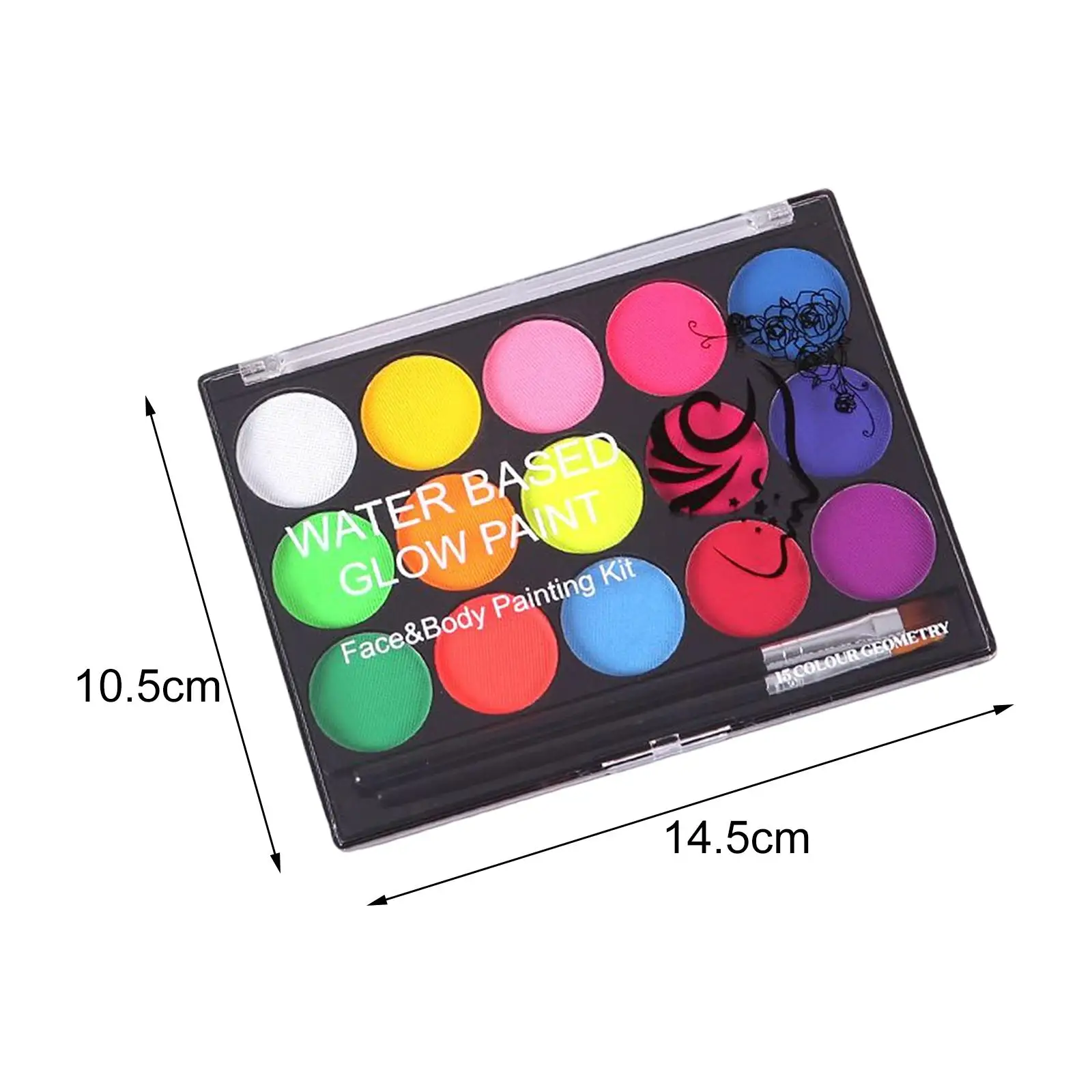 فرشاة مكياج مائية متعددة الألوان لطلاء الوجه والجسم للرسم التنكرية في مهرجان الكرنفال