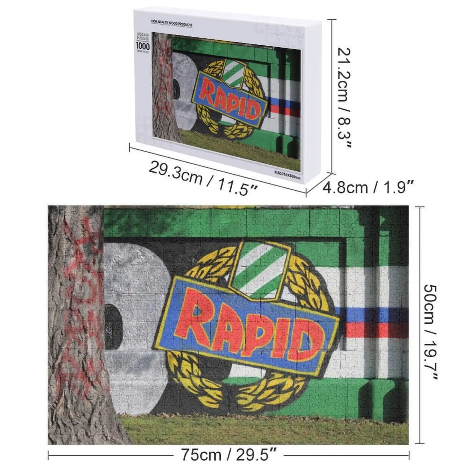 Graffiti Rapid Wien Puzzle Photo personnalisé nom personnalisé bois bébé Puzzle en bois