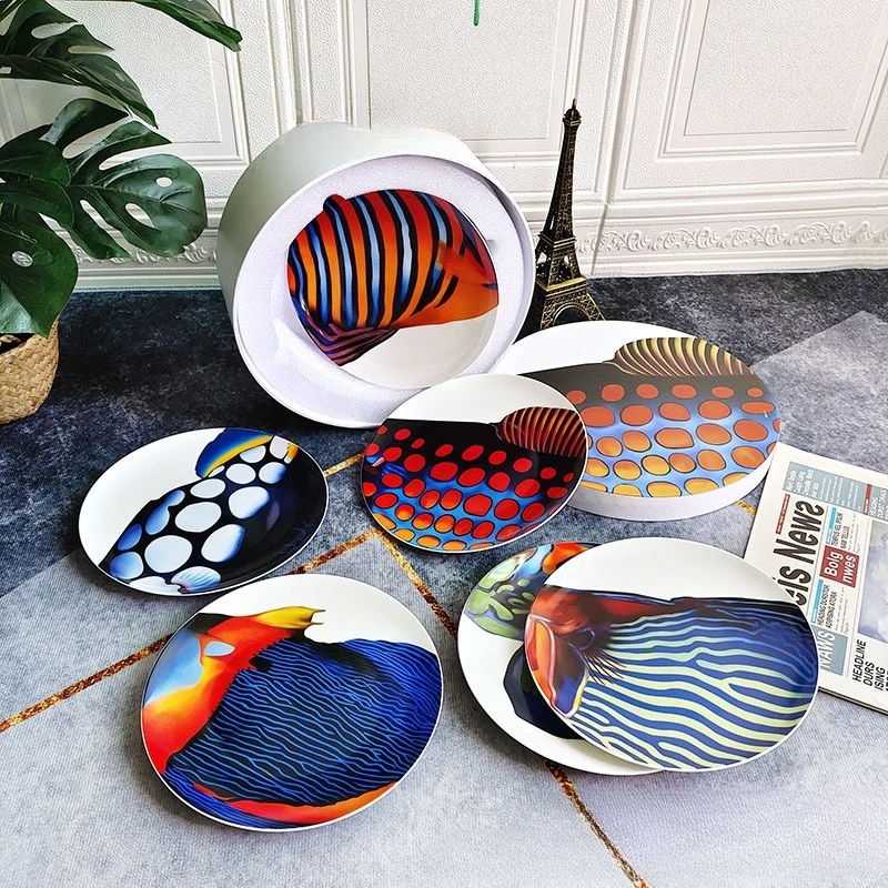 European-Style Ocean Series Bone China Steak Plate Set Creative Western Cold Personalized Plate Gift Box