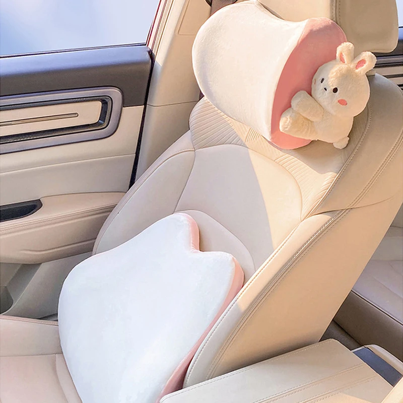 Update Car Lumbar Support Pillow Auto Neck Pillow Waist Support Removable Washable Backrest Universal Vehicle Cushion Car Kits