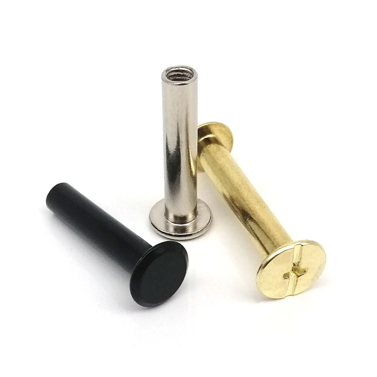 10 stücke Goldene Silber Schwarz Chicago Schraube Niet Stud Nagel Leder Tasche Gürtel Foto Sammelalbum Album Konto Buch Post Bindung reparatur – Detail 18