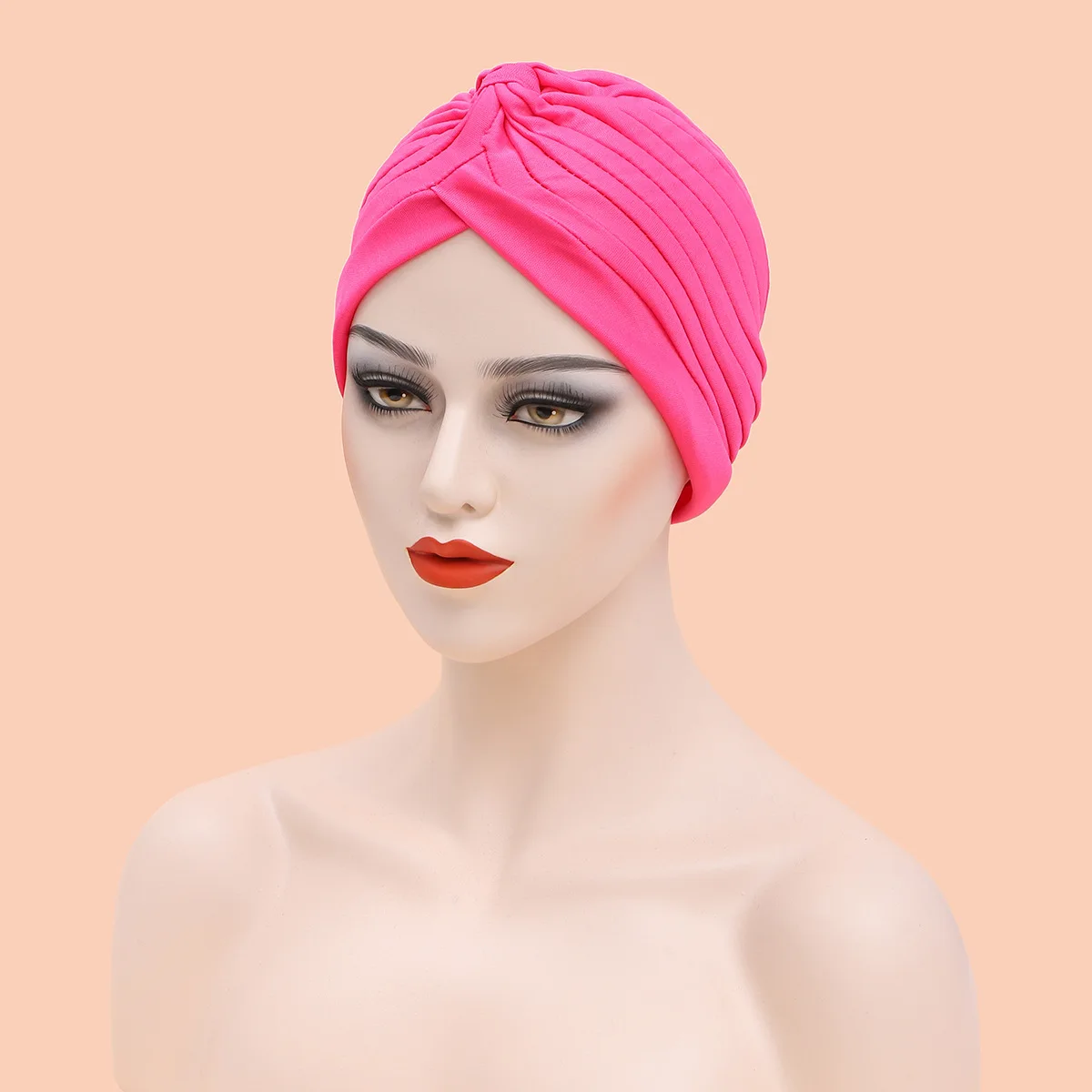 Women Muslim Hood Cap Pure Color New Lady Headscarf Hats Female Stitching Forehead Cross National Caps Girls Indian Hats