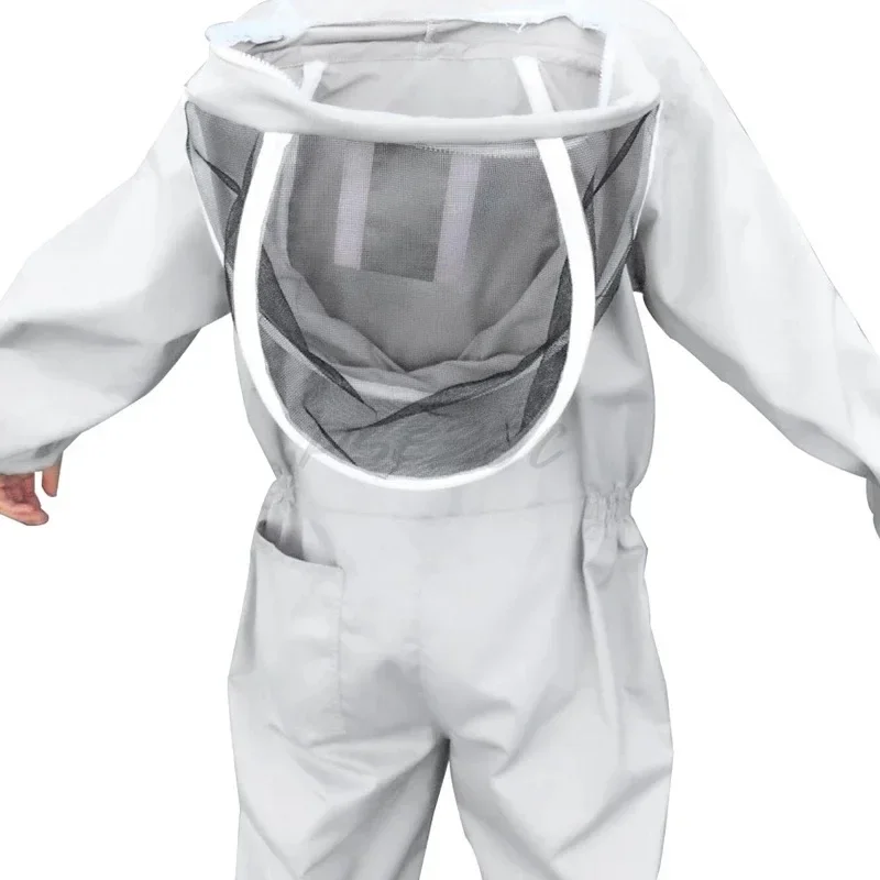 PT-007-1 Beekeeping Equipment Thickened White Conjoined Space Suit Anti Bee Sting 3 Sizes