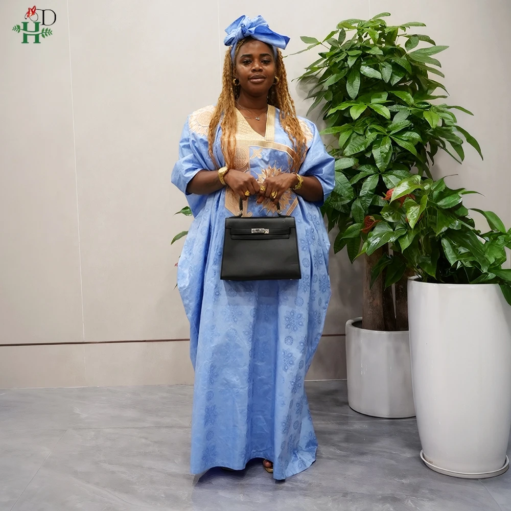 アフリカの女性用プラスサイズドレス、伝統的な刺繍バジンリッチローブ、パーティー、ウェディングドレス、デイリーアンカラガウン2025