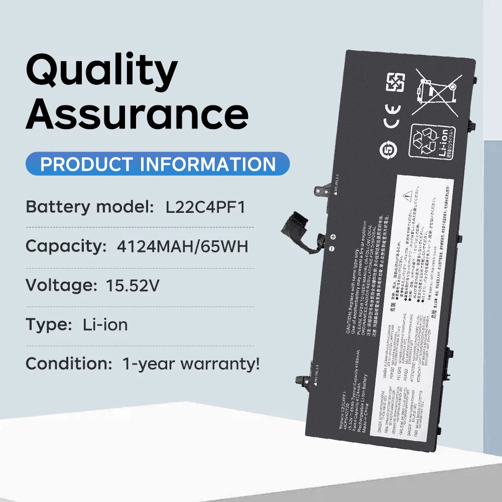 BGBT NEW L22C4PF1 Laptop Battery for Lenovo YOGA Slim 7 14IMH9 83CV Notebook PC Slim 6 14IAP8 14IRP8 14IRH8 15.52V 65Wh