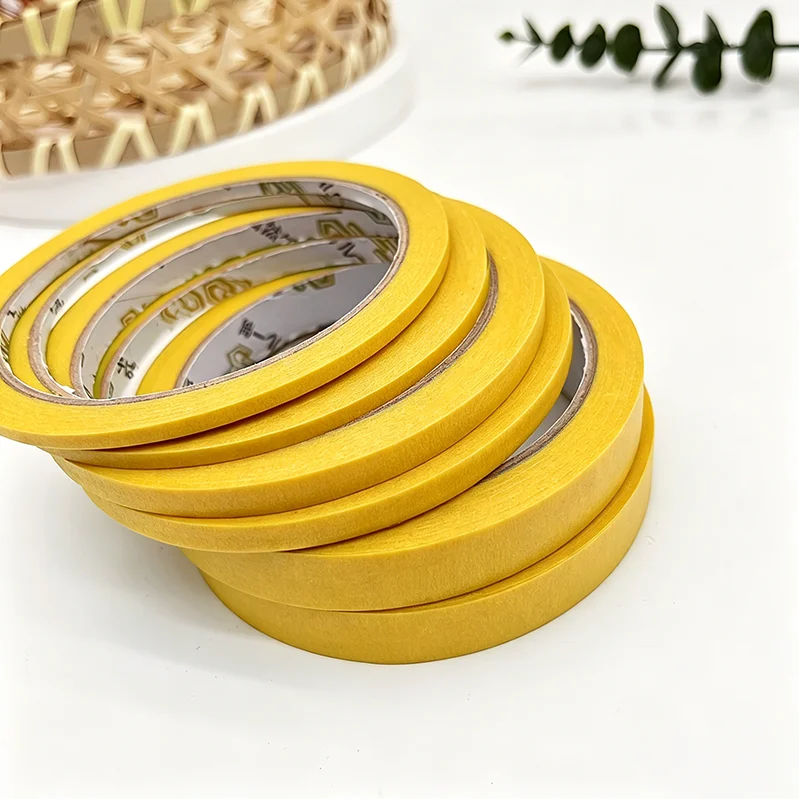3/6 Rolls Yellow Painter Tape - 3mm to 13mm Width 787.4 Inches Per Roll - High-Quality Removable Adhesion Smooth Surface Neatly