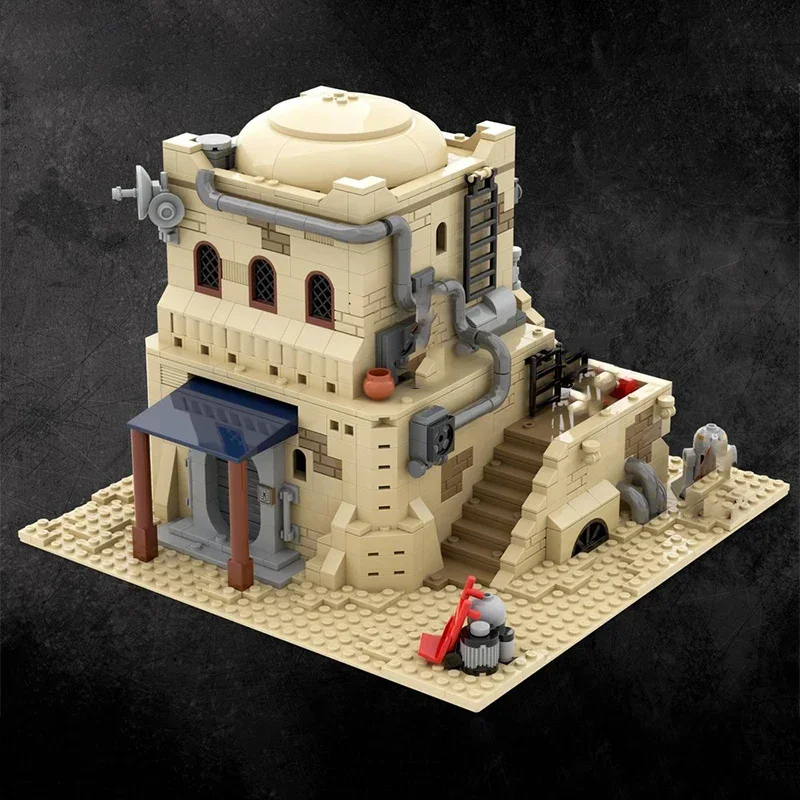 Moc Desert House Village Star Movie Tatooine Mos Eisley Cantina Compatibel 75290 Bouwstenen Bricks War Base Speelgoed aanwezig