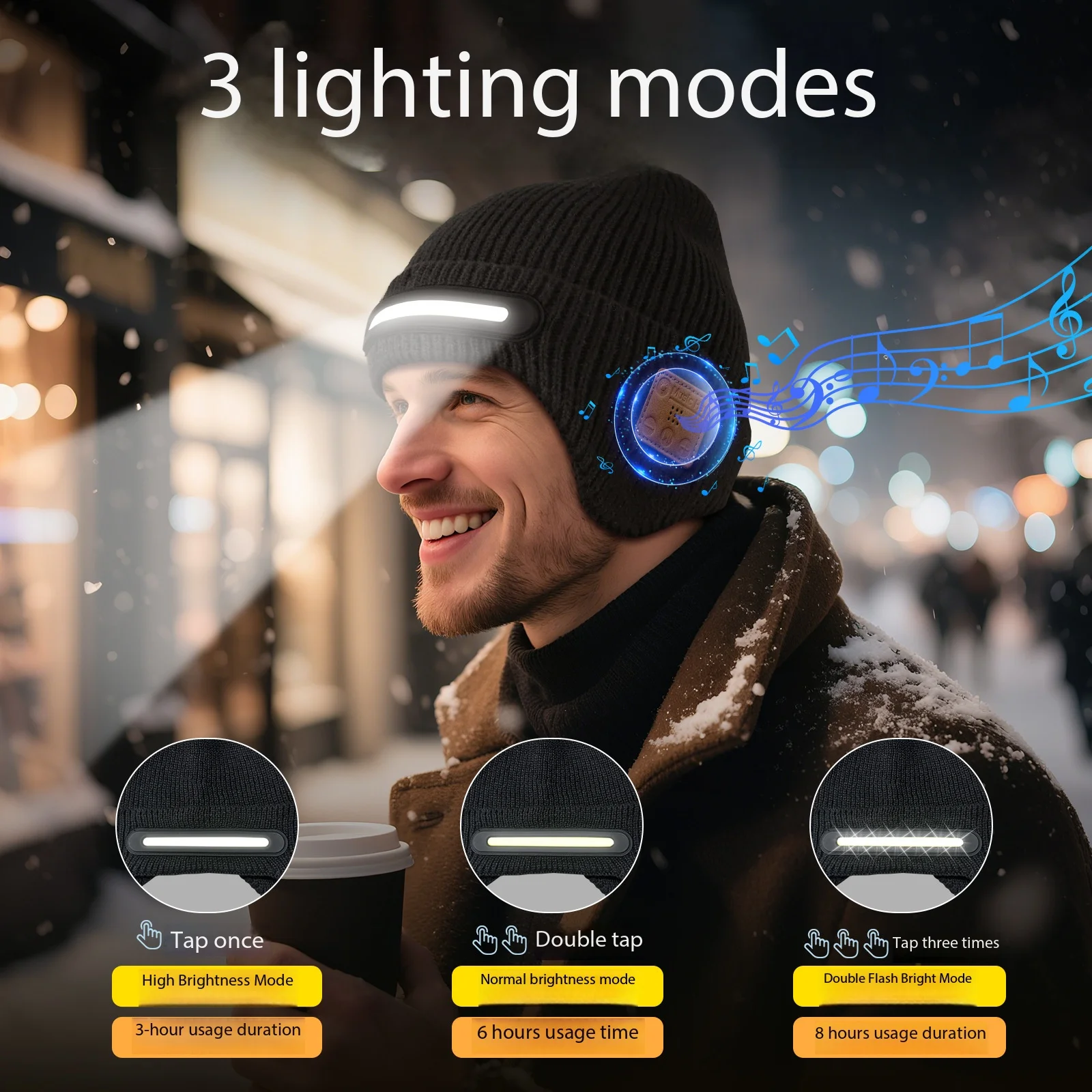 

Беспроводная Bluetooth-шляпа с RGB-подсветкой, наушники для занятий спортом на открытом воздухе, музыкальная гарнитура, теплая шапочка, умная шапка с микрофоном для бега, йоги 0