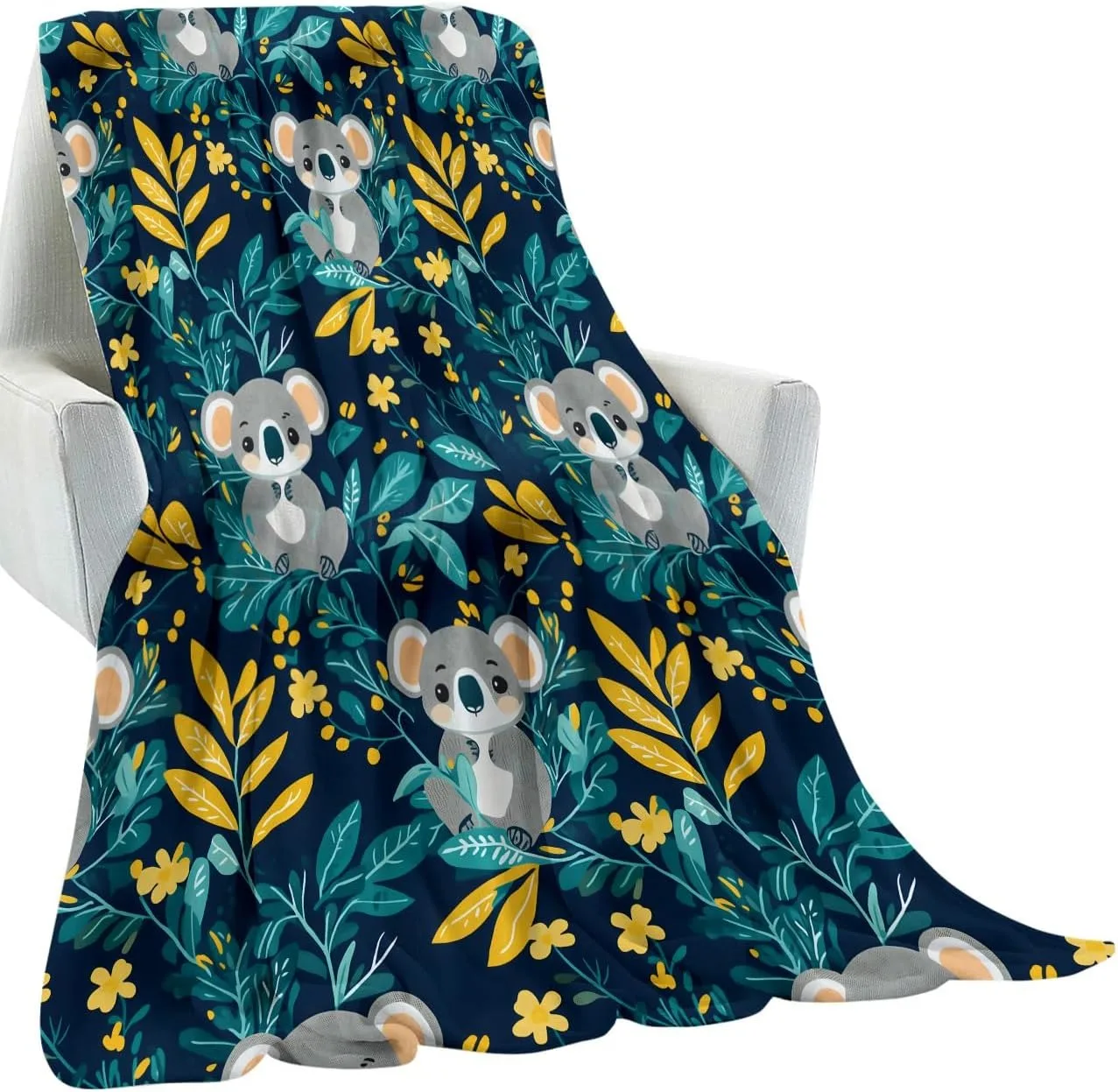 1PC Cute Koala Plants Throw Thin Blanket Gifts for family members Couch Bed Car Home Camping For animals Lovers all season use