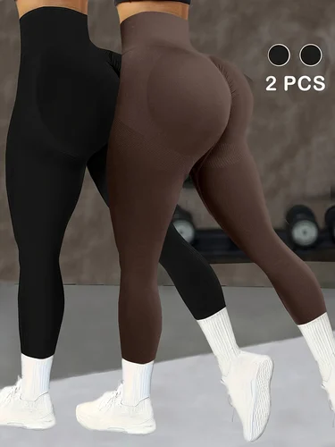 Imagen 2 del producto CZGUKE Pantalones de yoga de cintura alta para mujer - Leggings con control de barriga Pantalones elásticos suaves para entrenamiento y correr Pantalones deportivos cómodos para gimnasio