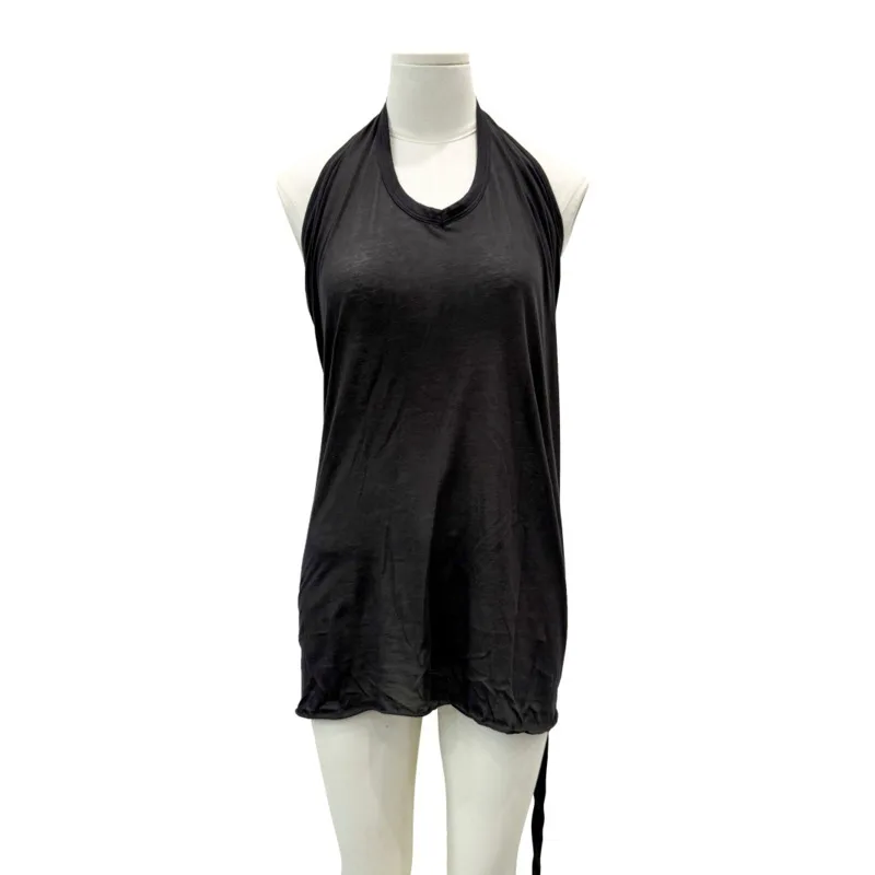 HKSH Women Vest Dark Fashion Halter Neck Backless Solid Color Minimalism Streetwear Trendy Sexy Thin Top New Summer 2026 HK21269