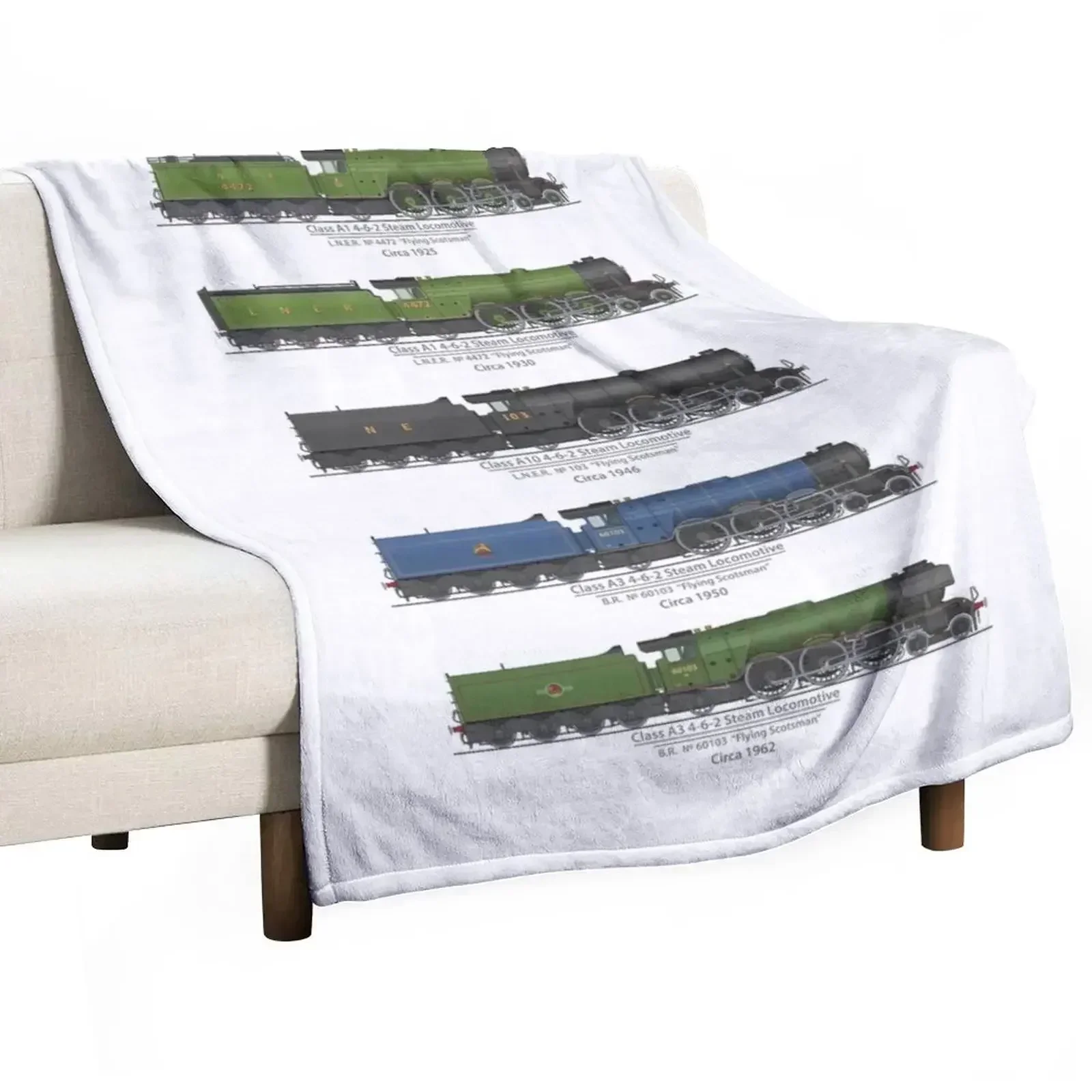 

Flying Scotsman Artwork 1925-1962 Throw Blanket Soft Warm Blanket Gift for Grandparents