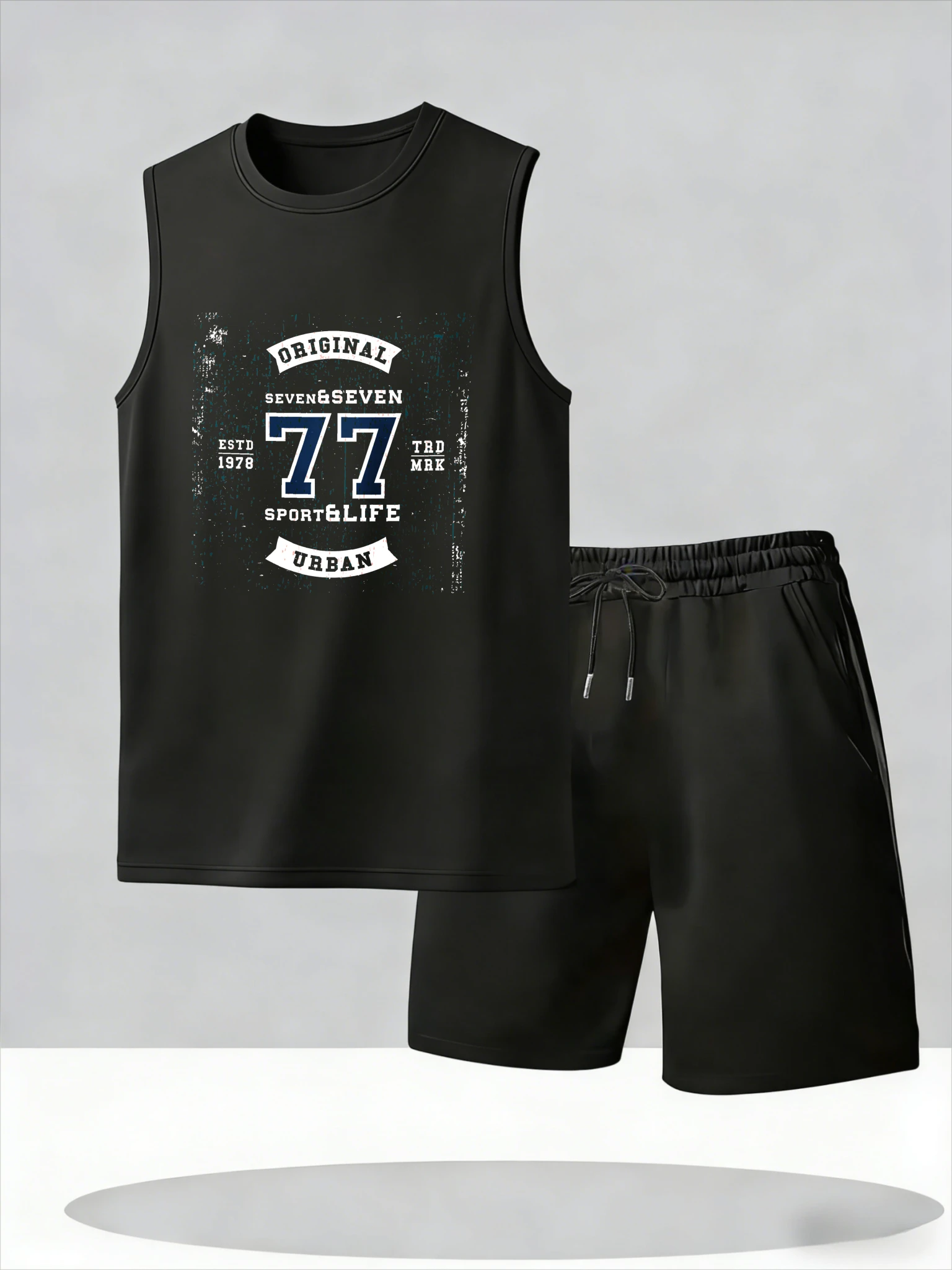 

Men's Tank Top Sets 2026 Summer Thin Quick Dry running men's Tracksuit set crewneck Breathable sweat suit oversize seaside beac