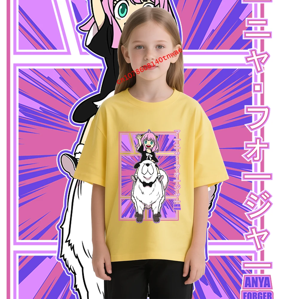 Camiseta de algodón con estamp - Anime Cosplay Anya reseña y precio