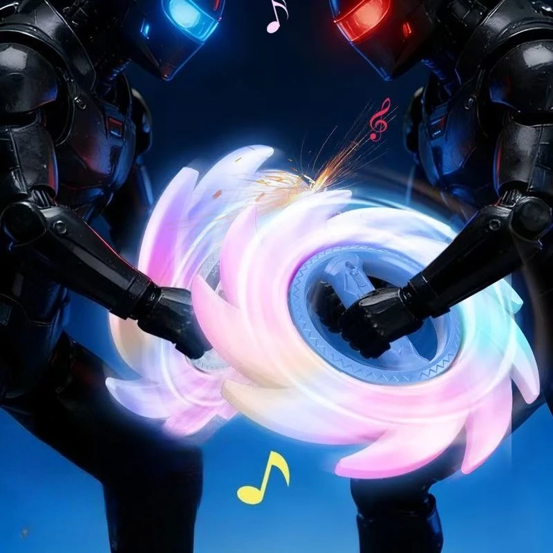 Colorful Glowing Bright Shuriken Spinning Light Sword Outdoor Toy Multi-color Changing LED Music Cosplay Cool Flashing Toy Gift view 3