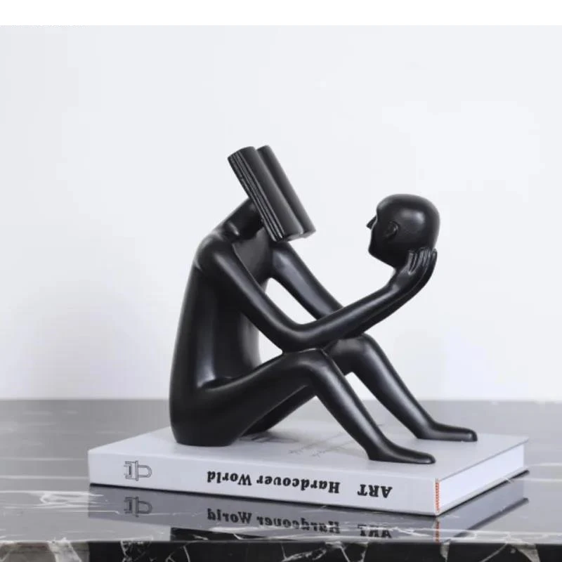 Book Reader Figure Sculpture Room Aesthetic Decor Character Resins Crafts Abstract Figures Statue Desk Decoration