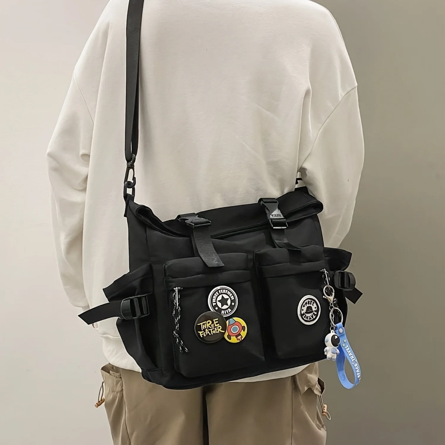 

Street Style Crossbody Bag, Solid Color Nylon Shoulder Bag, Women's Simple Casual Handbag & Purse