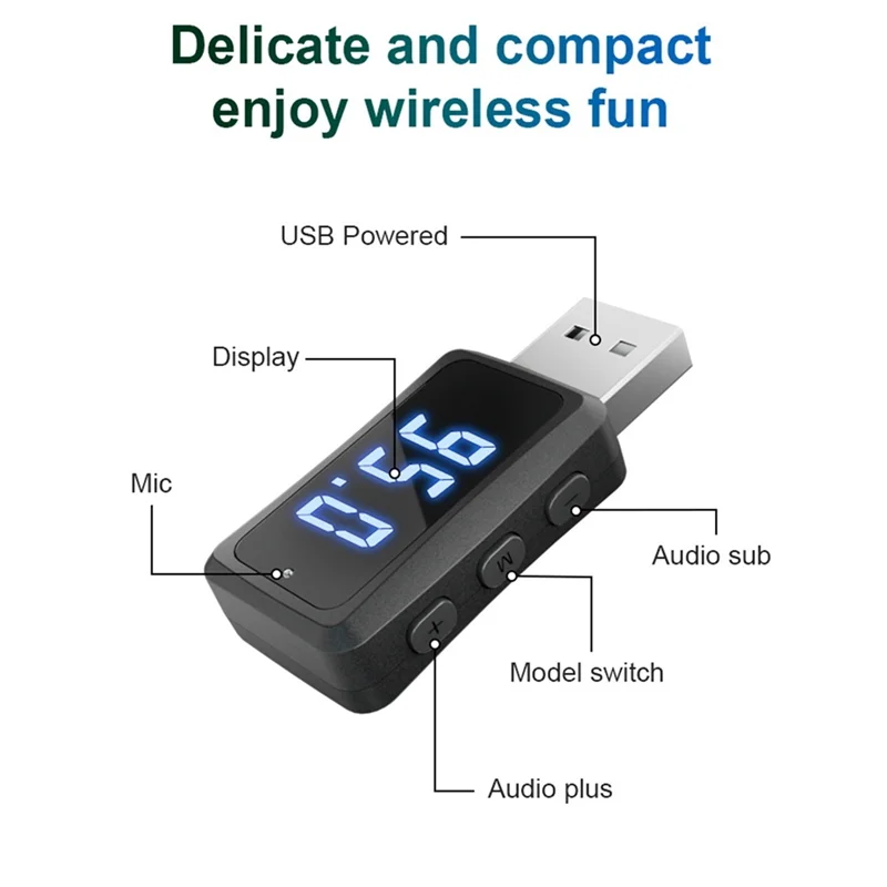 Ingenious-Carbluetooth 5.3 FM02 Transmitter Receiver Hands Free Calling Mini USB Power Supply Car Kit Car Wireless Audio Car Rad
